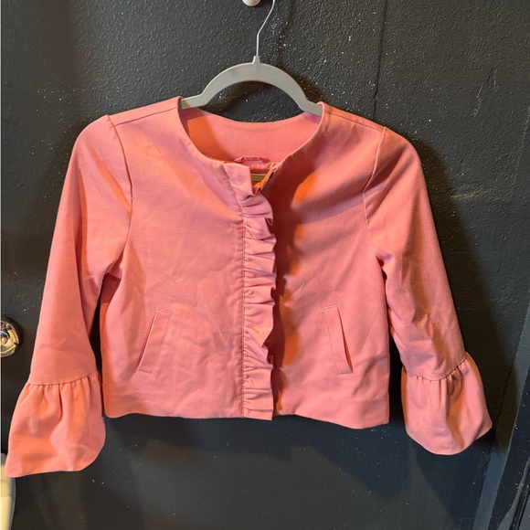 Janie and Jack Light Pink Zip Up Cropped Jacket - Picture 1 of 3
